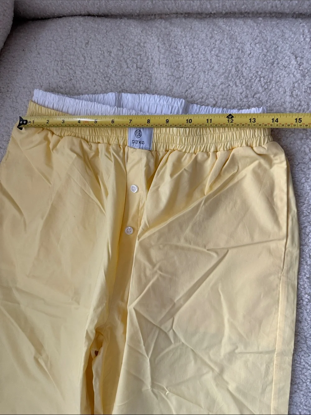 PARKE Yellow Double Boxer Cotton Button-Front Lounge Pants Size L NWOT